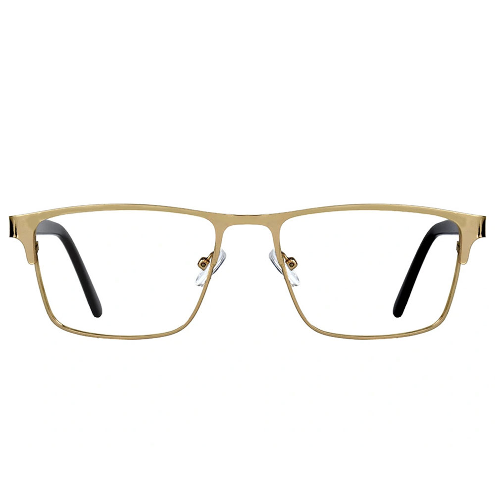 Golden Rectangle Metal Frame Glasses